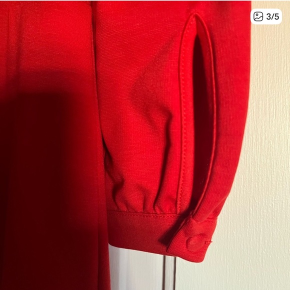 Christmas holiday Boden Red Dress with Scalloped Detail - Picture 4 of 5